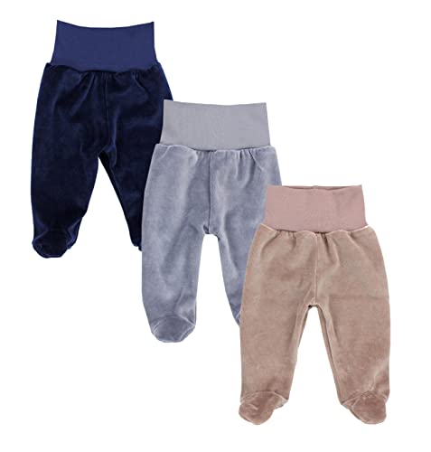 TupTam Baby Jungen Hose mit Fuß 3er Pack Nicki Strampelhose, Farbe: Farbenmix 1, Größe: 74 von TupTam