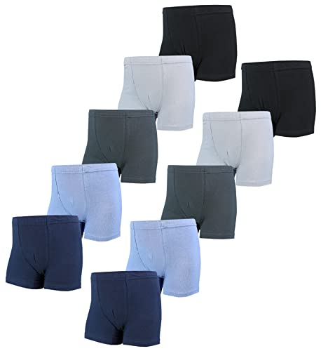 TupTam Boxershorts – Kinder Boxershorts Unterwäsche, Unterhosen im 10er oder 5er Pack, Farbe: 10er Pack Schwarz Dunkelblau Blau, Größe: 152-158 von TupTam