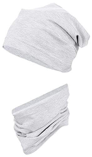 TupTam Kinder Beanie Mütze Schlauchschal Set Übergangszeit, Farbe: Grau Meliert, Größe: 50-52 von TupTam