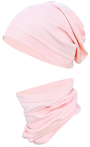 TupTam Kinder Beanie Mütze Schlauchschal Set Übergangszeit, Farbe: Rosa, Größe: 52-54 von TupTam