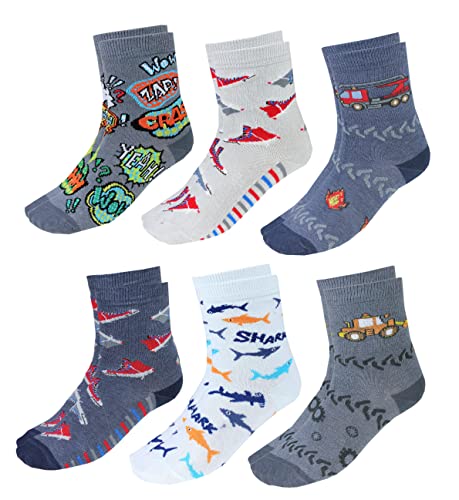 TupTam Kinder Socken Bunt Gemustert 6er Pack für Mädchen und Jungen, Farbe: Junge 4, Socken Größe: 27-30 von TupTam