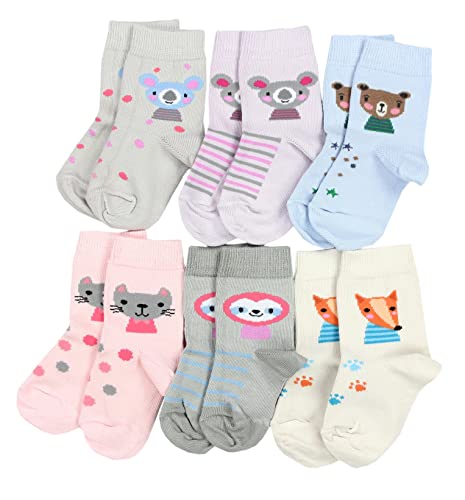 TupTam Kinder Socken Bunt Gemustert 6er Pack für Mädchen und Jungen, Farbe: Mädchen 7, Socken Größe: 19-22 von TupTam