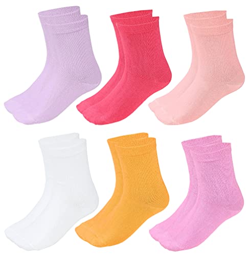 TupTam Kinder Socken Bunt Gemustert 6er Pack für Mädchen und Jungen, Farbe: Pink Aprikose Gelb Lila Weiß Koralle, Socken Größe: 19-22 von TupTam