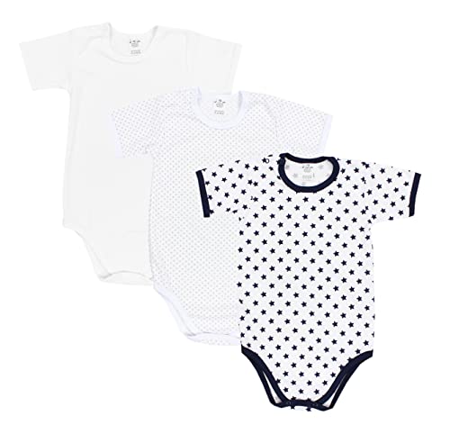 TupTam Kinder Unisex Kurzarm Body Baumwolle 3er Set, Farbe: Farbenmix 2, Größe: 116 von TupTam