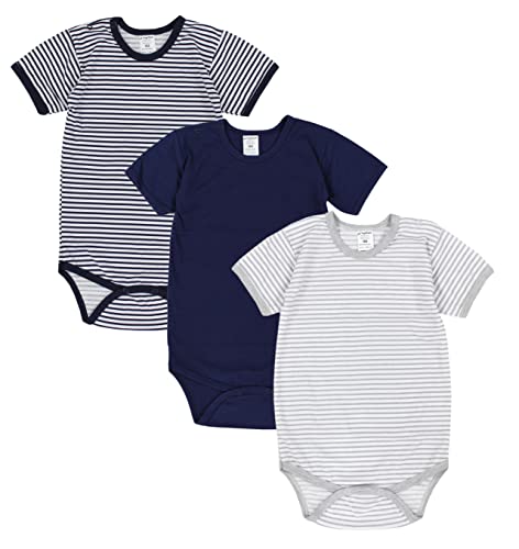 TupTam Kinder Unisex Kurzarm Body Baumwolle 3er Set, Farbe: Farbenmix 1, Größe: 128 von TupTam