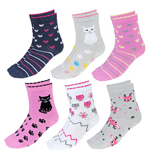 TupTam Kinder Socken Bunt Gemustert 6er Pack für Mädchen und Jungen, Farbe: Mädchen 2, Socken Größe: 27-30 von TupTam