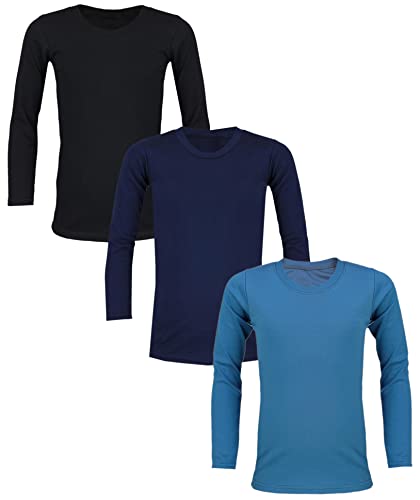 TupTam Langarmshirt Kinder – 3er Pack Unterhemden Jungen & Mädchen, 100% Baumwolle, Unisex, Farbe: Farbenmix 4, Größe: 110 von TupTam