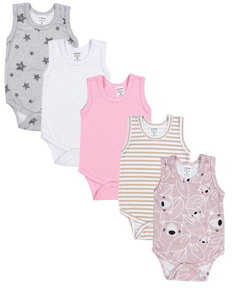 TupTam Kurzarmbody TupTam Baby Mädchen Achselbody in Unifarben 5er Pack von TupTam