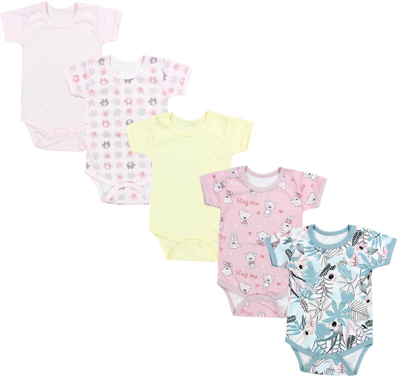 TupTam Kurzarmbody TupTam Mädchen Baby Body Kurzarm in Unifarben - 5er Pack von TupTam