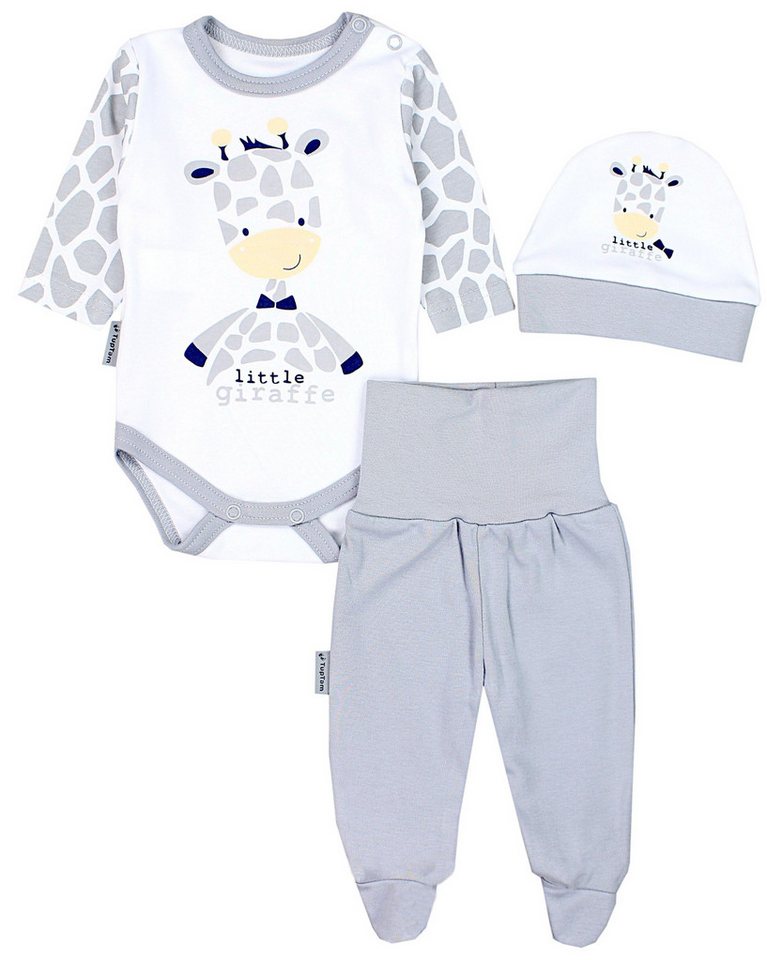 TupTam Langarmbody Baby Mädchen Jungen Bekleidungsset Langarmbody Hose Mütze mit Spruch von TupTam