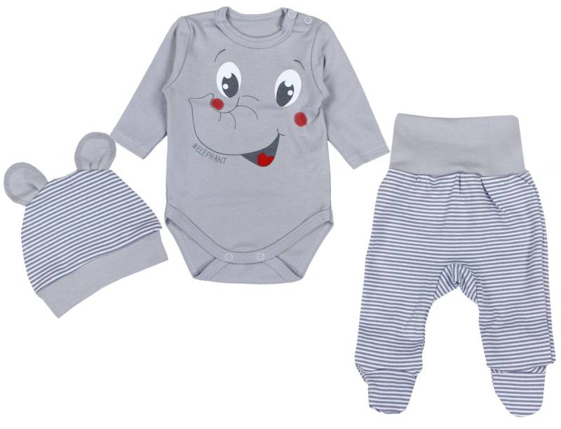 TupTam Langarmbody Baby Mädchen Jungen Bekleidungsset Langarmbody Hose Mütze mit Spruch von TupTam