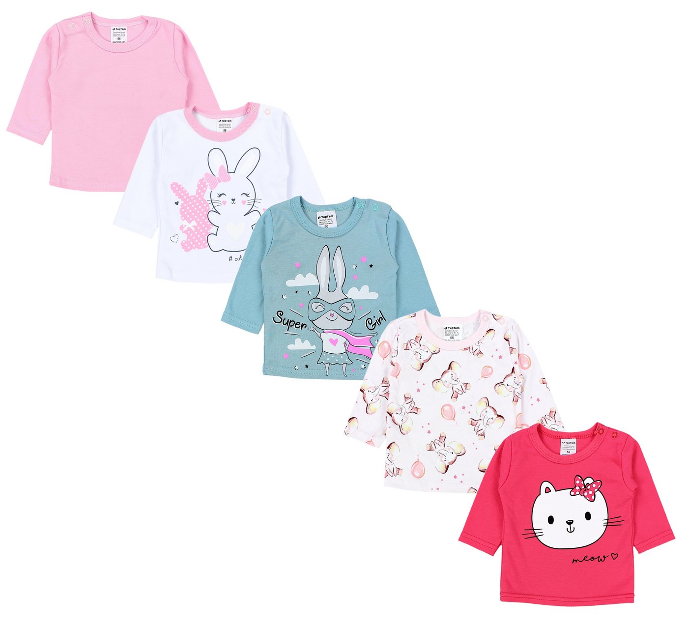 TupTam Langarmshirt TupTam Baby Mädchen Langarmshirt Gestreift 5er Set von TupTam