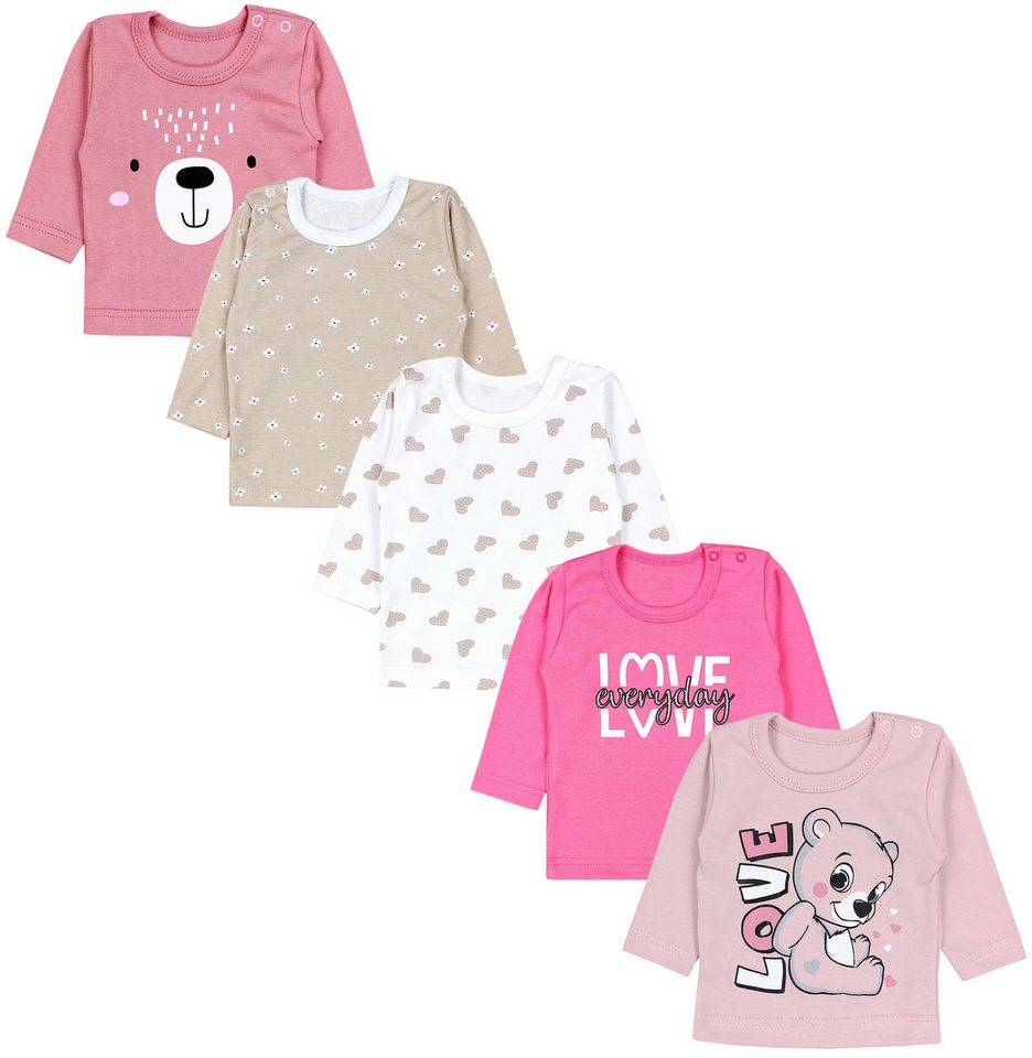 TupTam Langarmshirt TupTam Baby Mädchen Langarmshirt Sterne 5er Pack (5-tlg) von TupTam