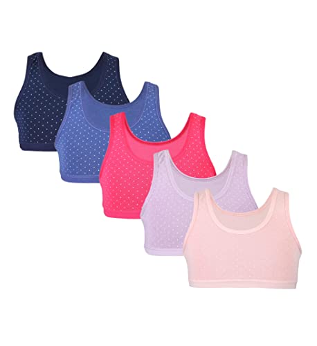 TupTam Mädchen Bustier mit Breiten Trägern 5er Pack, Farbe: Farbenmix 3, Größe: 134-140 von TupTam