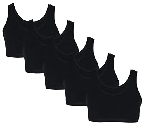 TupTam Mädchen Bustier mit Breiten Trägern 5er Pack, Farbe: Schwarz, Größe: 134-140 von TupTam