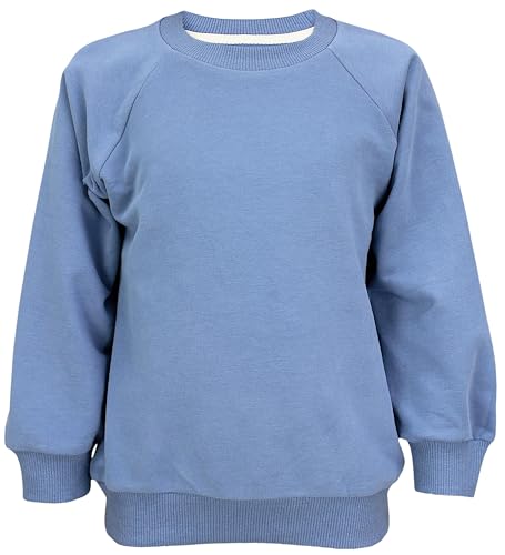TupTam Mädchen Jungen Unisex Sweatshirt Bio- Baumwolle, Farbe: Rauchblau Uni, Größe: 98/104 von TupTam