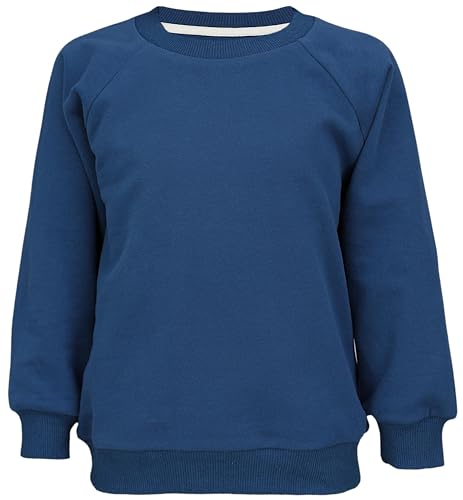 TupTam Mädchen Jungen Unisex Sweatshirt Bio- Baumwolle, Farbe: Stahlblau Uni, Größe: 86/92 von TupTam