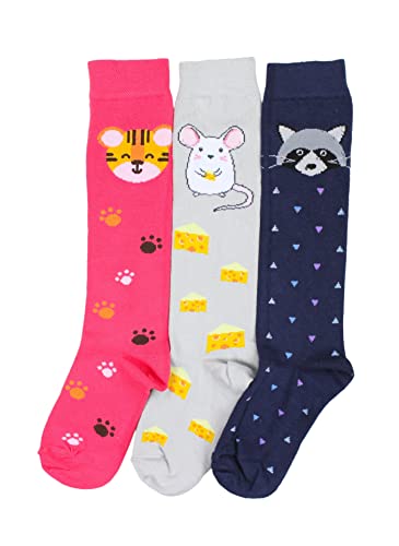 TupTam Mädchen Knielange Socken Gemustert 3er Pack, Farbe: Farbenmix 4, Socken Größe: 23-26 von TupTam