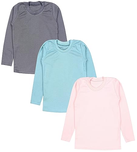 TupTam Mädchen Langarmshirt 3er Pack Langarm Unterhemden Basic Unterwäsche Shirts Unterhemd, Farbe: 3er Pack Mintgrün/Aprikose/Graphite, Größe: 104 von TupTam