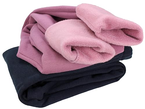 TupTam Mädchen Leggings 2er Pack Winterleggings Thermo Hohe Taille Leggins Gefüttert Fleece, Farbe: 2er Pack Rosa/Dunkelblau, Größe: 164 von TupTam