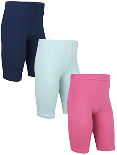 TupTam Mädchen Leggings Kurz Radlerhose 3er Pack, Farbe: Dunkelblau/Dunkelrosa/Mintgrün, Größe: 110 von TupTam