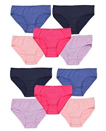 TupTam Unterhosen Mädchen 10er Pack Größe 92-170 – Bequeme Unterwäsche für Mädchen aus Baumwolle, Farbe: Farbenmix 10, Größe: 152-158 von TupTam