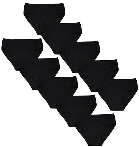 TupTam Mädchen Slips mit Aufdruck 10er Pack, Farbe: Schwarz, Größe: 128-134 von TupTam