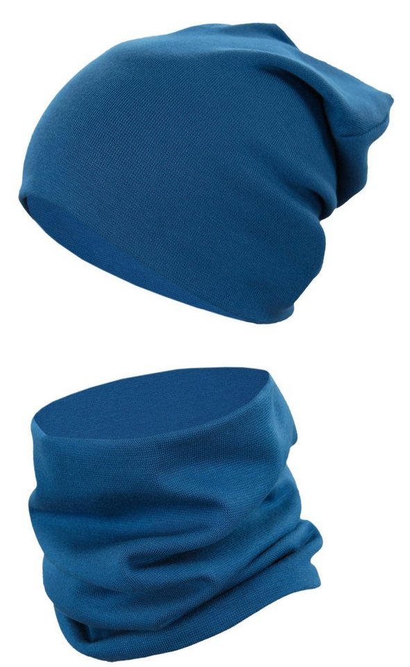 TupTam Mütze & Schal Kinder Beanie Mütze Schlauchschal Set aus Jersey und Rippstoff von TupTam