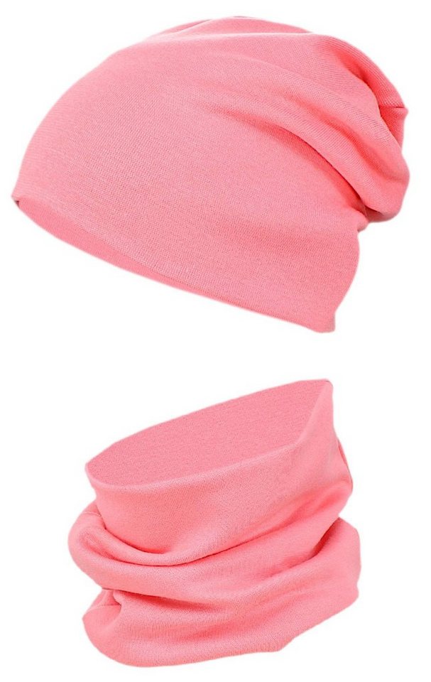 TupTam Mütze & Schal Kinder Beanie Mütze Schlauchschal Set aus Jersey und Rippstoff von TupTam