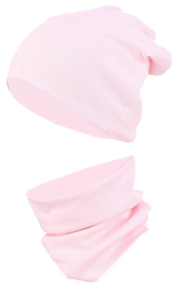 TupTam Mütze & Schal Kinder Beanie Mütze Schlauchschal Set aus Jersey und Rippstoff von TupTam