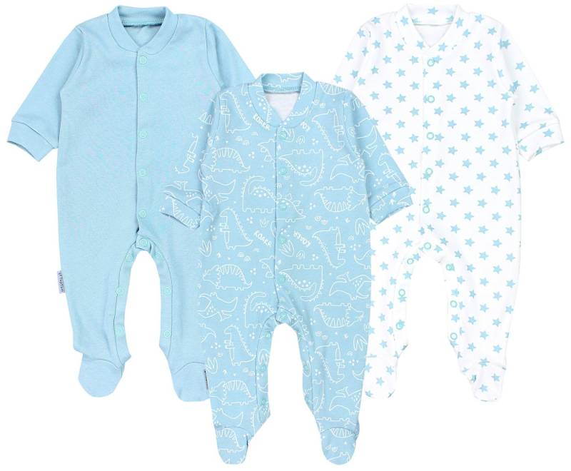 TupTam Schlafoverall Baby Jungen Schlafstrampler Langarm Schlafanzug mit Fuß 3er Pack von TupTam