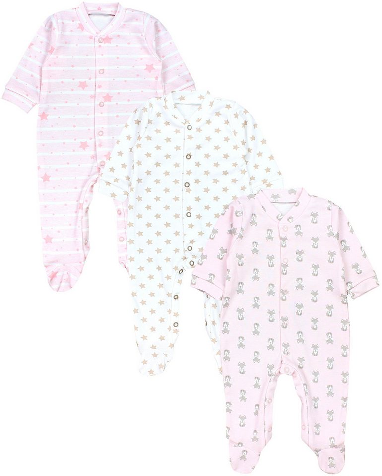 TupTam Schlafoverall TupTam Baby Mädchen Schlafstrampler mit Fuß 3er Pack von TupTam