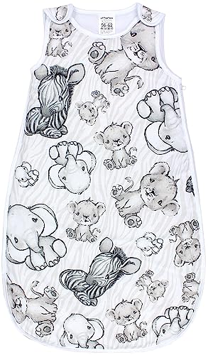 TupTam Schlafsack Baby 2.5 TOG – OEKO-TEX Ganzjahresschlafsack Kinder mit Seitlichem Reißverschluss, Ärmellos, Farbe: Safari Beige, Größe: 68-74 von TupTam