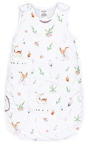TupTam Schlafsack Baby 2.5 TOG – OEKO-TEX Ganzjahresschlafsack Kinder mit Seitlichem Reißverschluss, Ärmellos, Farbe: Waldtiere/Igel/Rehe, Größe: 68-74 von TupTam