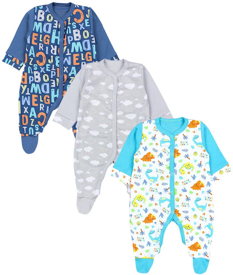 TupTam Strampler TupTam Baby Jungen Schlafstrampler mit Fuß 3er Pack von TupTam