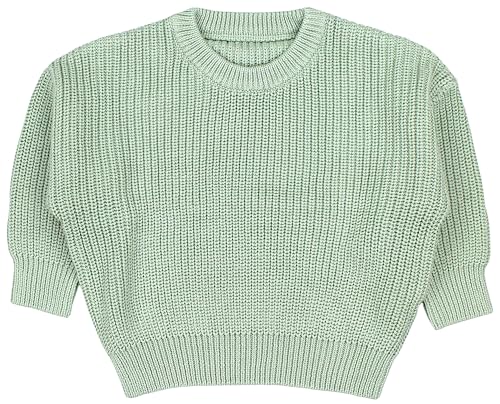 TupTam Strickpullover Junge Mädchen Unisex Bio- Baumwolle, Farbe: Salbeigrün Uni, Größe: 116/122 von TupTam