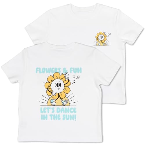 TupTam T- Shirt Bedruckt Retro Rückenprint, Farbe: Flowers & Fun, Größe: 146-152 von TupTam