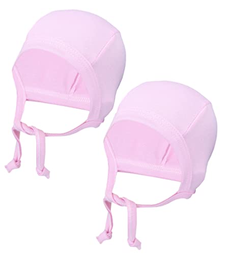 TupTam Unisex Baby Erstlingsmütze zum Binden 2er Pack, Farbe: Rosa, Größe: 62-68 von TupTam