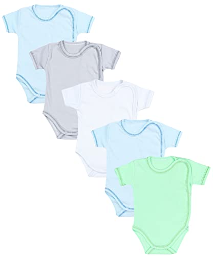 TupTam Unisex Baby Kurzarm Wickelbody 5er Pack, Farbe: Junge, Größe: 62 von TupTam