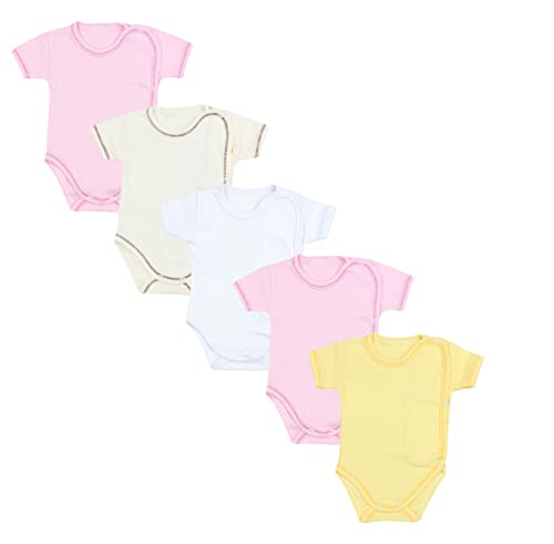 TupTam Unisex Baby Kurzarm Wickelbody 5er Pack, Farbe: Mädchen, Größe: 62 von TupTam