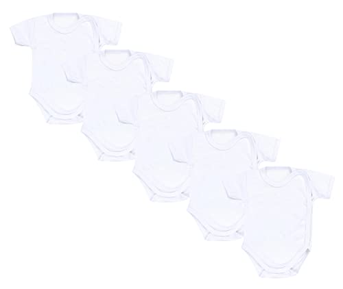 TupTam Baby Body Kurzarm 5er Pack – Wickelbody Body Baby aus Baumwolle für Jungen und Mädchen, Farbe: Weiß, Größe: 74 von TupTam