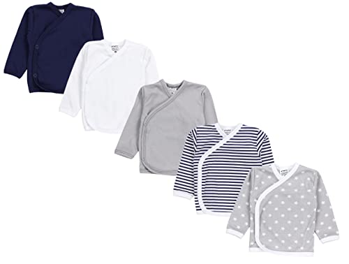 TupTam Baby Langarm Wickelshirt 5er Set aus Oeko-TEX zertifizierten Stoffen Unisex, Farbe: Junge 3, Größe: 50 von TupTam