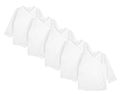 TupTam Baby Langarm Wickelshirt 5er Set aus Oeko-TEX zertifizierten Stoffen Unisex, Farbe: Weiß, Größe: 68 von TupTam
