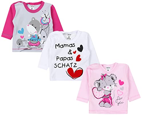 TupTam Unisex Baby Langarmshirt mit Spruch Aufdruck 3er Set, Farbe: Mädchen, Größe: 56 von TupTam