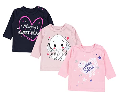 TupTam Unisex Baby Langarmshirt mit Spruch Aufdruck 3er Set, Farbe: Mädchen 2, Größe: 62 von TupTam