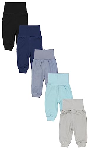 TupTam Unisex Baby Lange Pumphose 5er Pack, Farbe: Schwarz Dunkelblau Graphite Beige Mintgrün, Größe: 104 von TupTam