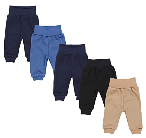 TupTam Unisex Baby Pumphose 5er Pack aus Oeko-Tex zertifizierten Materialien Langhose Unisex, Farbe: Junge, Größe: 104 von TupTam