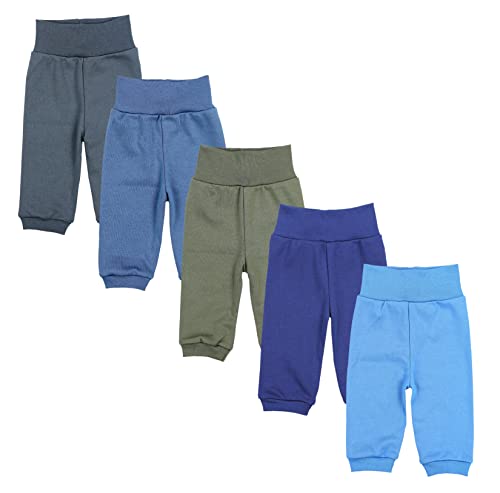 TupTam Unisex Baby Pumphose 5er Pack aus Oeko-Tex zertifizierten Materialien Langhose Unisex, Farbe: Junge 2, Größe: 80 von TupTam