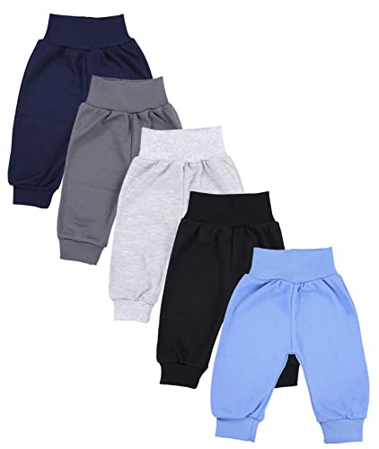 TupTam Unisex Baby Pumphose 5er Pack aus Oeko-Tex zertifizierten Materialien Langhose Unisex, Farbe: Junge 5, Größe: 62 von TupTam