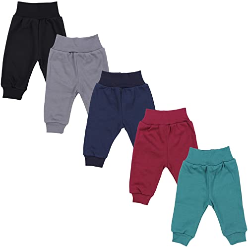 TupTam Unisex Baby Pumphose 5er Pack aus Oeko-Tex zertifizierten Materialien Langhose Unisex, Farbe: Junge 6, Größe: 80 von TupTam